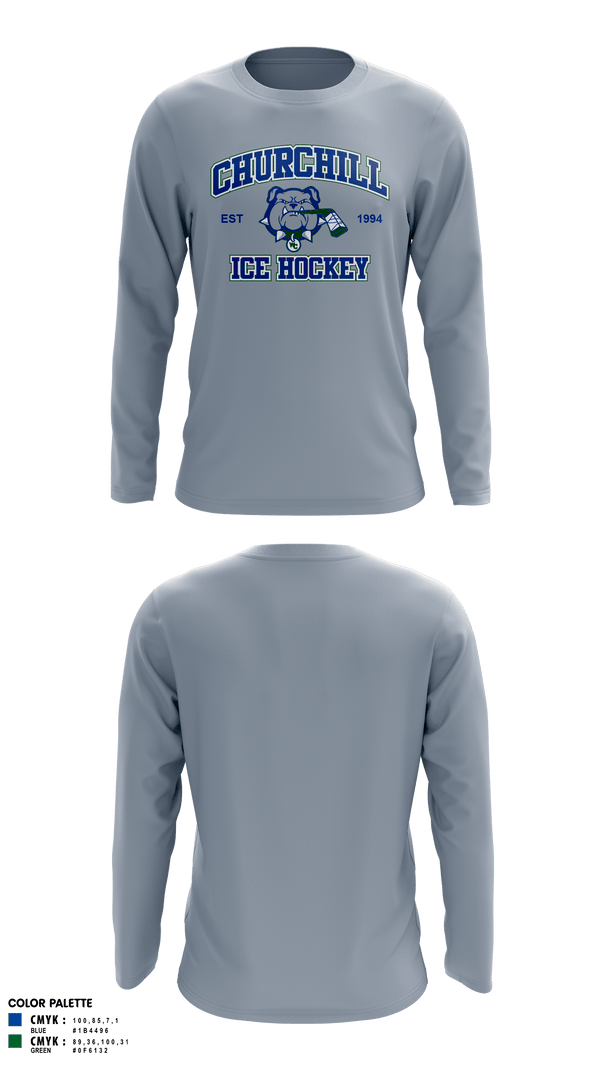 Long Sleeve Performance Shirt, Churchill Ice Hockey 67738874, Baseball, Teamtime, Team time, sublimation, custom sports apparel, team uniforms, spirit wear, spiritwear, sports uniforms, custom shirts, team store, custom team store, fundraiser sports, apparel fundraiser