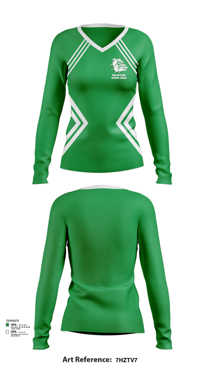 Boling High School Cheer 34763334 Women's Long Sleeve V-neck Shirt - 125