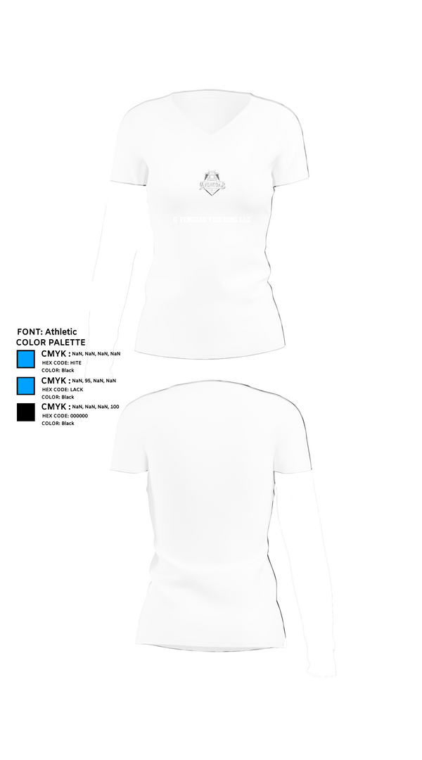 Womens Short Sleeve Vneck Shirt, G Venegas Trucking LLC, , Teamtime, Team time, sublimation, custom sports apparel, team uniforms, spirit wear, spiritwear, sports uniforms, custom shirts, team store, custom team store, fundraiser sports, apparel fundraiser