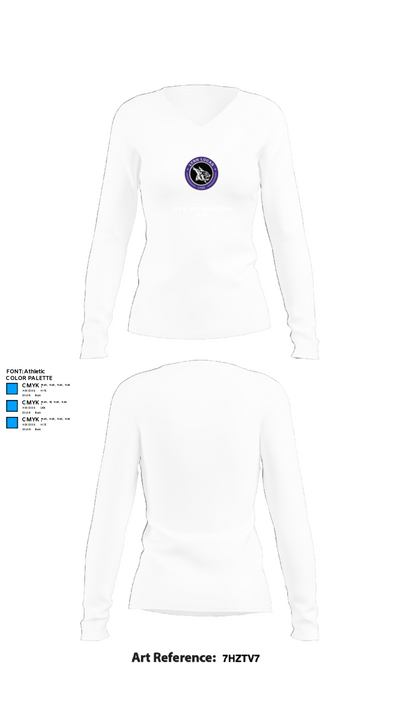 Lynn Lucas Middle School Cheer 22938786 Women's Long Sleeve V-neck Shirt - 15