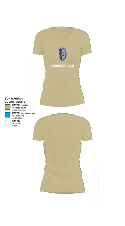Manor New Tech 27551701 Women's Short Sleeve V-neck Shirt - 26