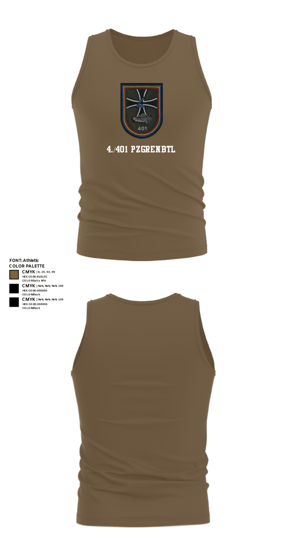 Tank Top, 4./401 PzGrenBtl, Army, Teamtime, Team time, sublimation, custom sports apparel, team uniforms, spirit wear, spiritwear, sports uniforms, custom shirts, team store, custom team store, fundraiser sports, apparel fundraiser