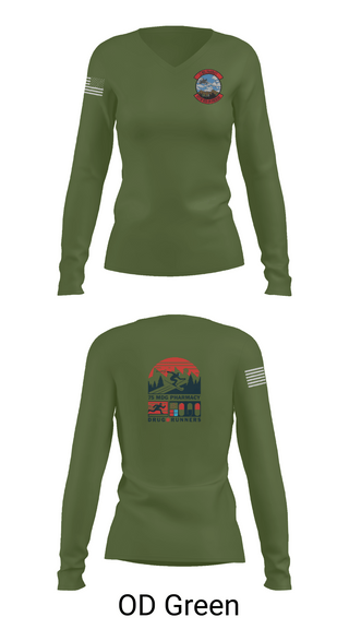 Womens Long Sleeve Vneck Shirt 1, 75 HCOS SGGD, Air Force, Teamtime, Team time, sublimation, custom sports apparel, team uniforms, spirit wear, spiritwear, sports uniforms, custom shirts, team store, custom team store, fundraiser sports, apparel fundraiser
