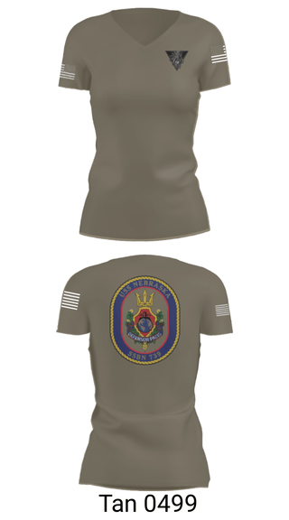 Women's Short Sleeve Vneck Shirt, USS Nebraska, Navy, Teamtime, Team time, sublimation, custom sports apparel, team uniforms, spirit wear, spiritwear, sports uniforms, custom shirts, team store, custom team store, fundraiser sports, apparel fundraiser