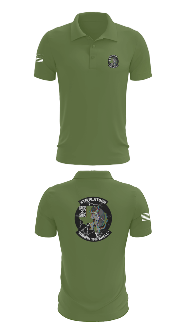 Short Sleeve Performance Polo, 90th ASB B co 4Th Platoon, Army, Teamtime, Team time, sublimation, custom sports apparel, team uniforms, spirit wear, spiritwear, sports uniforms, custom shirts, team store, custom team store, fundraiser sports, apparel fundraiser