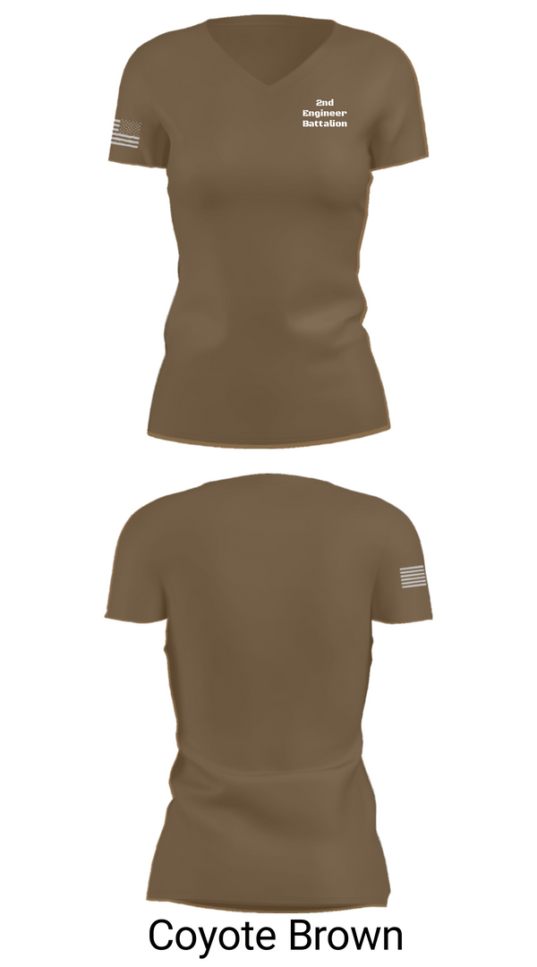 Womens Short Sleeve Vneck Shirt, 2nd Engineer Battalion, Army, Teamtime, Team time, sublimation, custom sports apparel, team uniforms, spirit wear, spiritwear, sports uniforms, custom shirts, team store, custom team store, fundraiser sports, apparel fundraiser