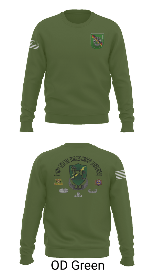 Crew Neck Sweatshirt, 1-10 SFG FSC, Army, Teamtime, Team time, sublimation, custom sports apparel, team uniforms, spirit wear, spiritwear, sports uniforms, custom shirts, team store, custom team store, fundraiser sports, apparel fundraiser