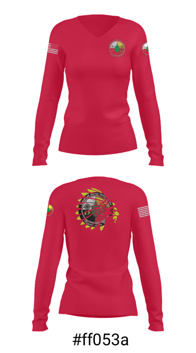 RAMAPOUGHS NATIVE NATION 20469429 Women's Long Sleeve V-neck Shirt - 20