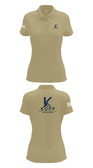 Womens Short Sleeve Performance Polo, Kopp Renovations, , Teamtime, Team time, sublimation, custom sports apparel, team uniforms, spirit wear, spiritwear, sports uniforms, custom shirts, team store, custom team store, fundraiser sports, apparel fundraiser