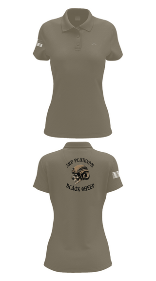 Women's Short Sleeve Performance Polo, 3rd PLT Black Sheep, Army, Teamtime, Team time, sublimation, custom sports apparel, team uniforms, spirit wear, spiritwear, sports uniforms, custom shirts, team store, custom team store, fundraiser sports, apparel fundraiser