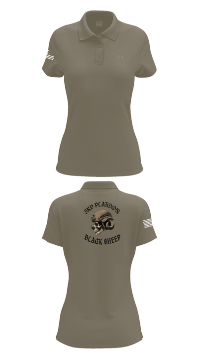 3rd PLT Black Sheep 32884167 Women's Short Sleeve Performance Polo  - 75