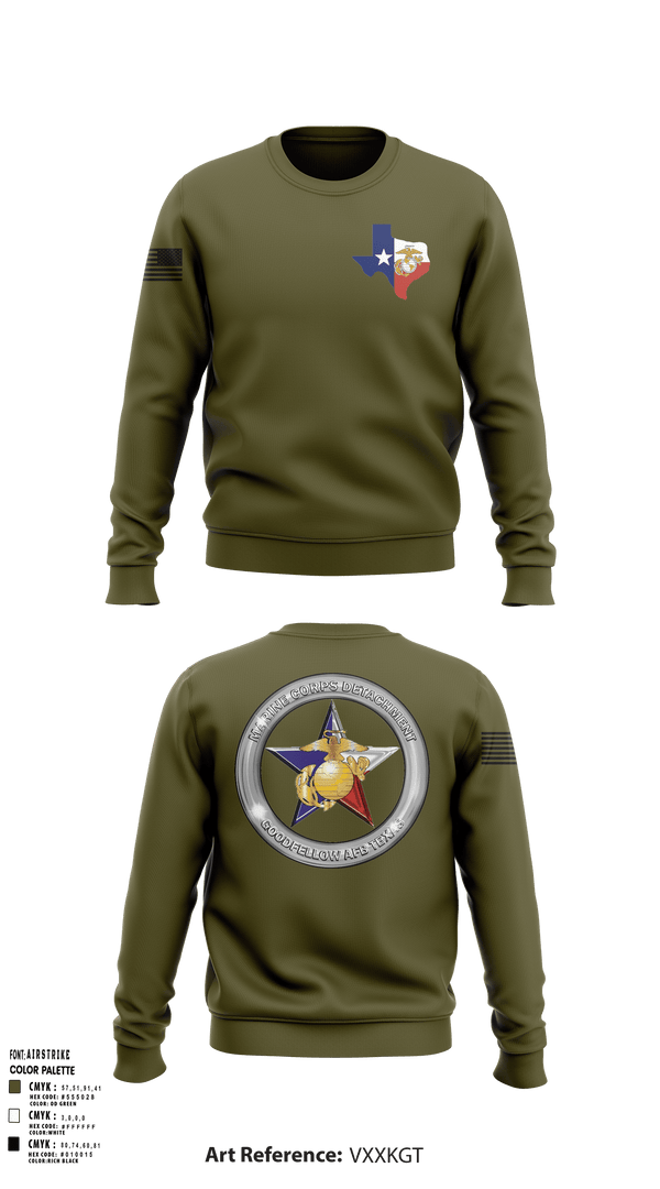 Crew Neck Sweatshirt, Goodfellow AFB MCD, Marines, Teamtime, Team time, sublimation, custom sports apparel, team uniforms, spirit wear, spiritwear, sports uniforms, custom shirts, team store, custom team store, fundraiser sports, apparel fundraiser