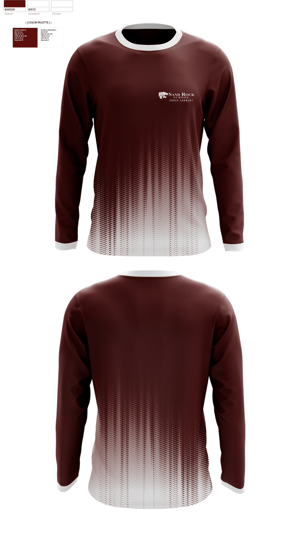 Long Sleeve Performance Shirt, Sand Rock High School Cross Country, Cross Country, Teamtime, Team time, sublimation, custom sports apparel, team uniforms, spirit wear, spiritwear, sports uniforms, custom shirts, team store, custom team store, fundraiser sports, apparel fundraiser