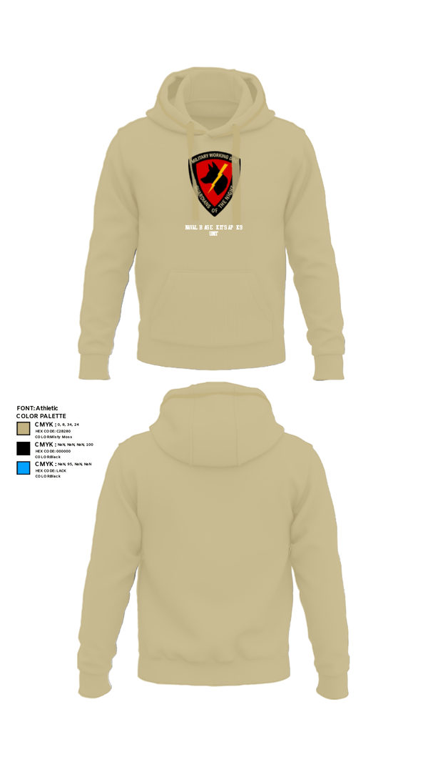 Hoodie, Naval Base Kitsap K9 Unit, Navy, Teamtime, Team time, sublimation, custom sports apparel, team uniforms, spirit wear, spiritwear, sports uniforms, custom shirts, team store, custom team store, fundraiser sports, apparel fundraiser