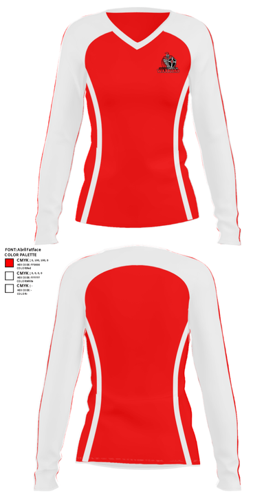 Seattle Christian School (High School) Track 4009175 Women's Long Sleeve V-neck Shirt - 32