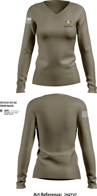 Womens Long Sleeve Vneck Shirt, CHAPLAINS OFFICE, , Teamtime, Team time, sublimation, custom sports apparel, team uniforms, spirit wear, spiritwear, sports uniforms, custom shirts, team store, custom team store, fundraiser sports, apparel fundraiser