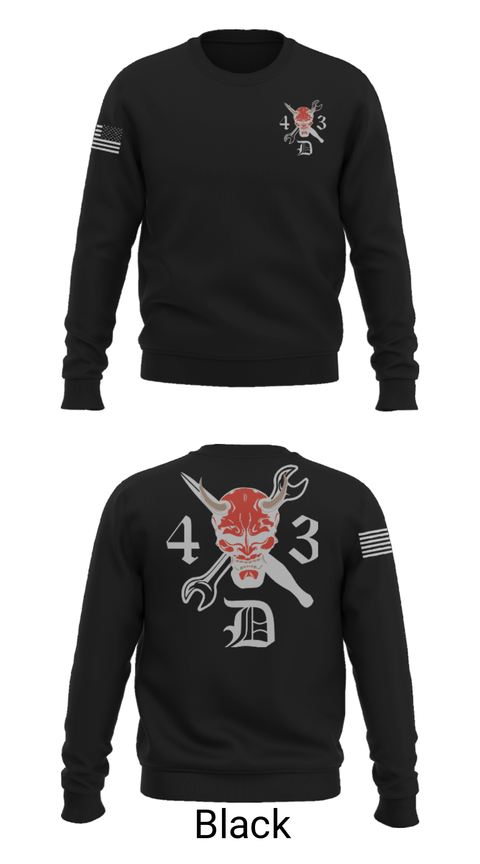 Crew Neck Sweatshirt, 4-3 DEMONS, Army, Teamtime, Team time, sublimation, custom sports apparel, team uniforms, spirit wear, spiritwear, sports uniforms, custom shirts, team store, custom team store, fundraiser sports, apparel fundraiser