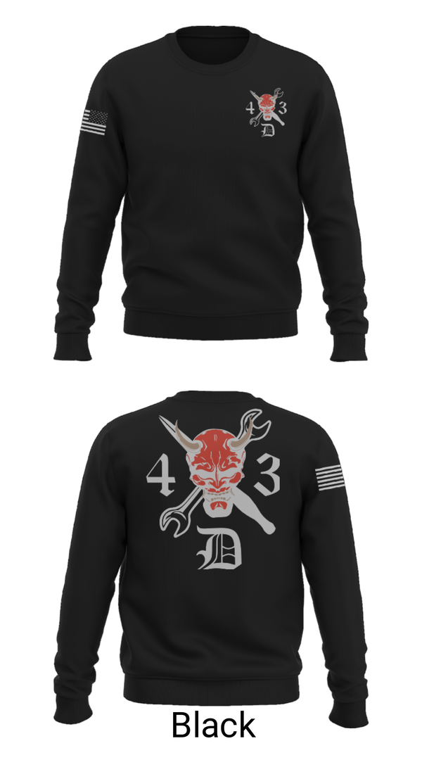 Crew Neck Sweatshirt, 4-3 DEMONS, Army, Teamtime, Team time, sublimation, custom sports apparel, team uniforms, spirit wear, spiritwear, sports uniforms, custom shirts, team store, custom team store, fundraiser sports, apparel fundraiser
