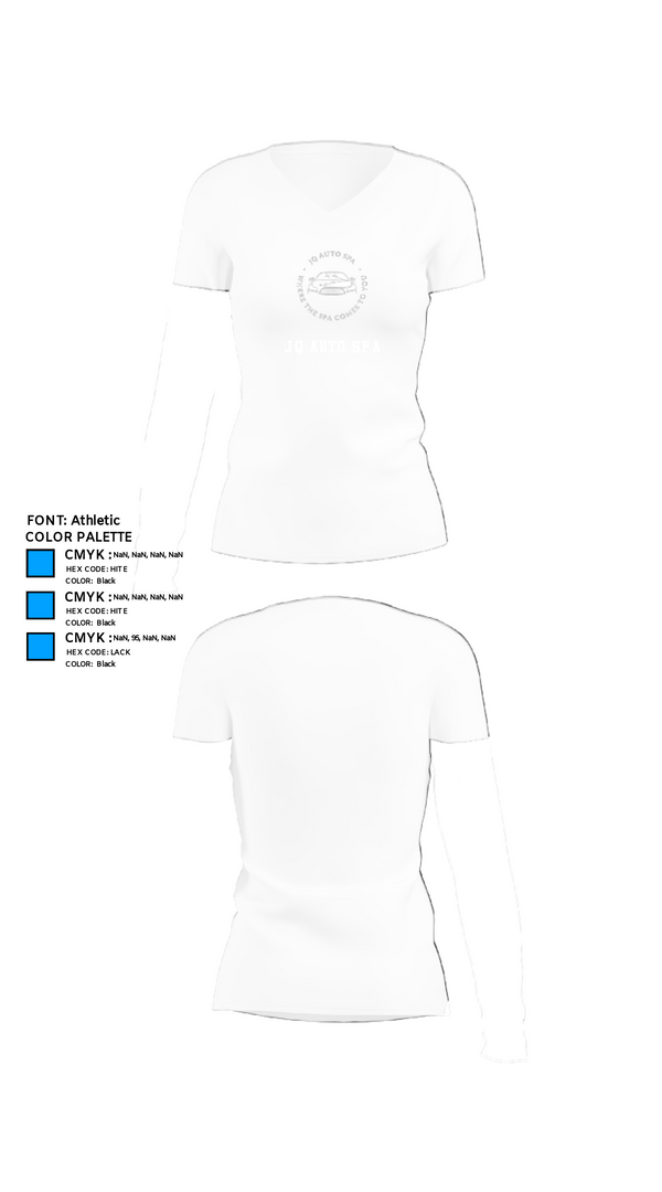 Women's Short Sleeve Vneck Shirt, JQ Auto Spa, , Teamtime, Team time, sublimation, custom sports apparel, team uniforms, spirit wear, spiritwear, sports uniforms, custom shirts, team store, custom team store, fundraiser sports, apparel fundraiser