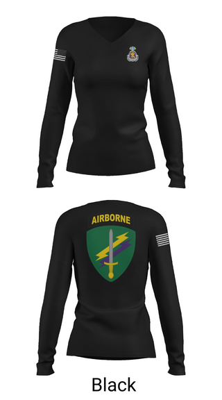 Womens Long Sleeve Vneck Shirt, Civil Affairs Schoolhouse, , Teamtime, Team time, sublimation, custom sports apparel, team uniforms, spirit wear, spiritwear, sports uniforms, custom shirts, team store, custom team store, fundraiser sports, apparel fundraiser