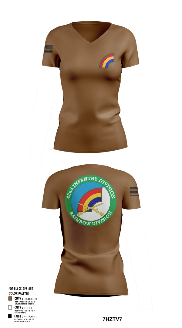 Womens Short Sleeve Vneck Shirt, 42nd ID, Army, Teamtime, Team time, sublimation, custom sports apparel, team uniforms, spirit wear, spiritwear, sports uniforms, custom shirts, team store, custom team store, fundraiser sports, apparel fundraiser