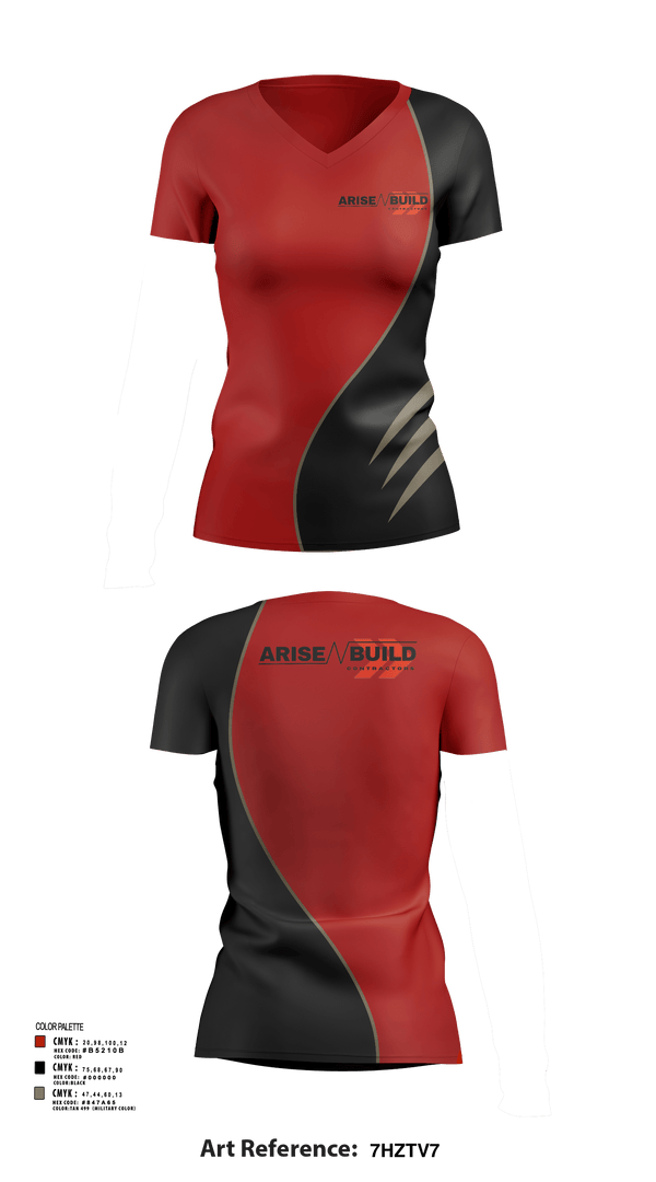 Womens Short Sleeve Vneck Shirt, Arise N Build, , Teamtime, Team time, sublimation, custom sports apparel, team uniforms, spirit wear, spiritwear, sports uniforms, custom shirts, team store, custom team store, fundraiser sports, apparel fundraiser