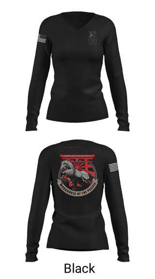 Women's Long Sleeve Vneck Shirt, WorkHorse, Marines, Teamtime, Team time, sublimation, custom sports apparel, team uniforms, spirit wear, spiritwear, sports uniforms, custom shirts, team store, custom team store, fundraiser sports, apparel fundraiser