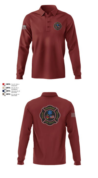 EventsByJoel 45028039 Long Sleeve Performance Polo with Pen Pocket On Sleeve - 4