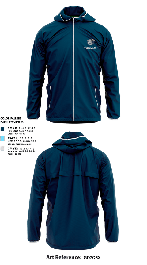 Windbreaker, Dougherty Valley High School Badminton, Spirit Store, Teamtime, Team time, sublimation, custom sports apparel, team uniforms, spirit wear, spiritwear, sports uniforms, custom shirts, team store, custom team store, fundraiser sports, apparel fundraiser