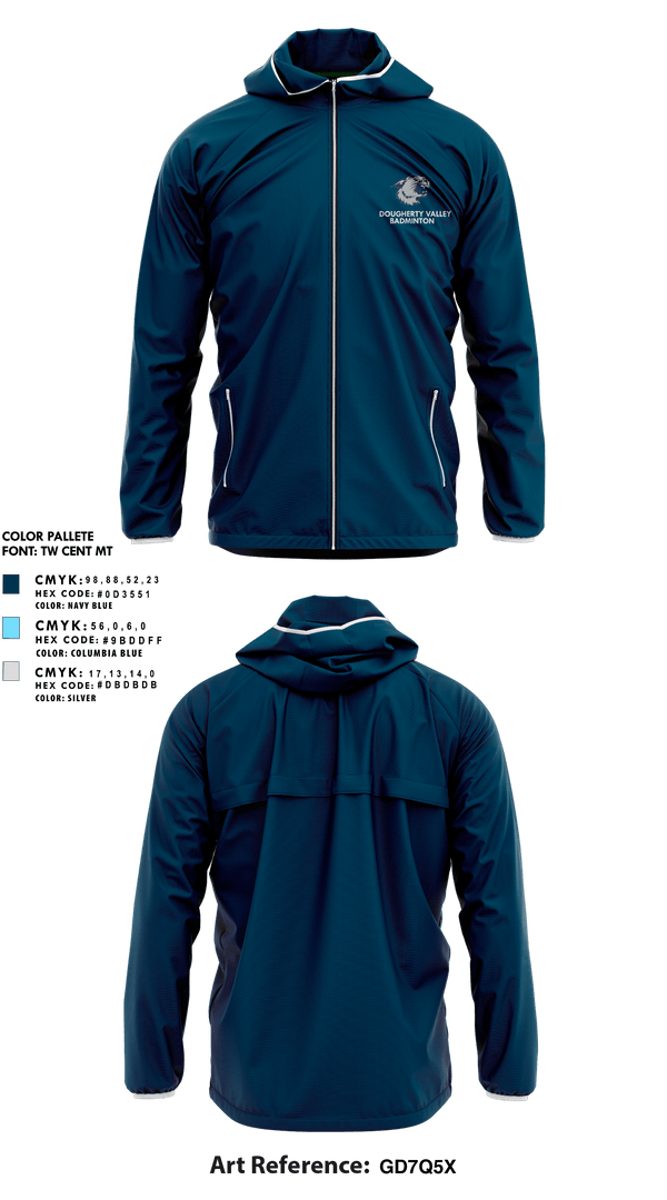 Windbreaker, Dougherty Valley High School Badminton, Spirit Store, Teamtime, Team time, sublimation, custom sports apparel, team uniforms, spirit wear, spiritwear, sports uniforms, custom shirts, team store, custom team store, fundraiser sports, apparel fundraiser