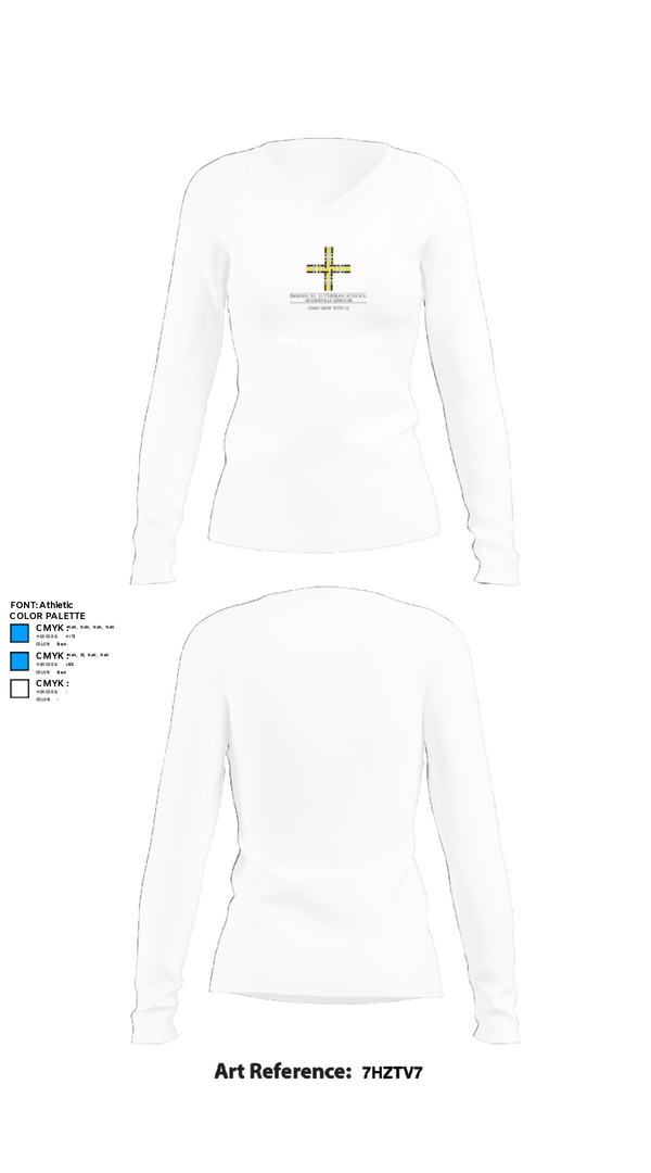 Women's Long Sleeve Vneck Shirt, Immanuel Lutheran School, Spirit Store, Teamtime, Team time, sublimation, custom sports apparel, team uniforms, spirit wear, spiritwear, sports uniforms, custom shirts, team store, custom team store, fundraiser sports, apparel fundraiser