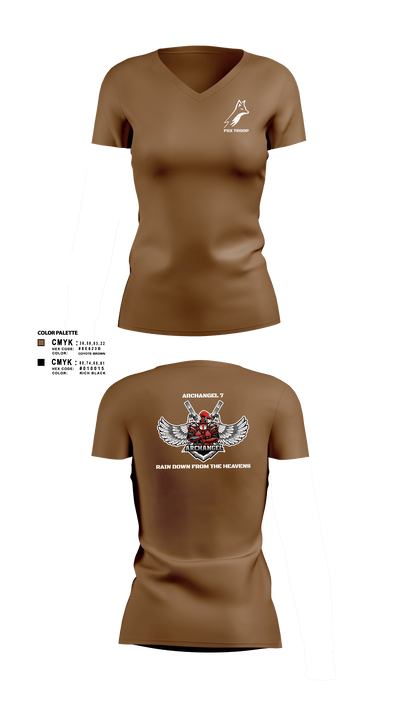 Fox troop 31876072 Women's Short Sleeve V-neck Shirt - 11