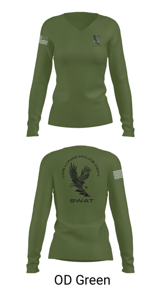 Womens Long Sleeve Vneck Shirt, LOS LUNAS POLICE DEPT. SWAT, , Teamtime, Team time, sublimation, custom sports apparel, team uniforms, spirit wear, spiritwear, sports uniforms, custom shirts, team store, custom team store, fundraiser sports, apparel fundraiser