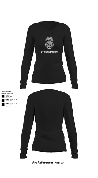 Women's Long Sleeve Vneck Shirt, 2nd MTB/70th RTI, Army, Teamtime, Team time, sublimation, custom sports apparel, team uniforms, spirit wear, spiritwear, sports uniforms, custom shirts, team store, custom team store, fundraiser sports, apparel fundraiser