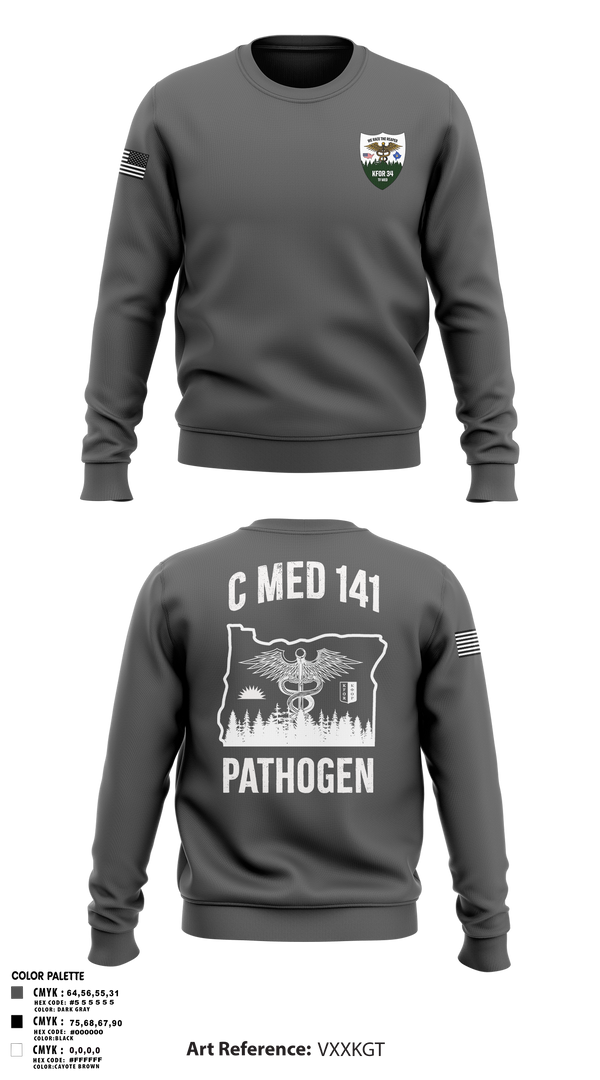 Crew Neck Sweatshirt, C Med, National Guard, Teamtime, Team time, sublimation, custom sports apparel, team uniforms, spirit wear, spiritwear, sports uniforms, custom shirts, team store, custom team store, fundraiser sports, apparel fundraiser