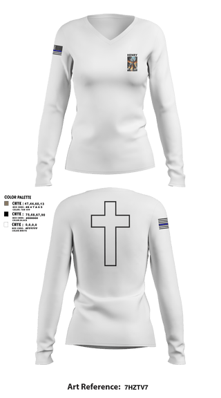 Womens Long Sleeve Vneck Shirt, Henry, Police, Teamtime, Team time, sublimation, custom sports apparel, team uniforms, spirit wear, spiritwear, sports uniforms, custom shirts, team store, custom team store, fundraiser sports, apparel fundraiser