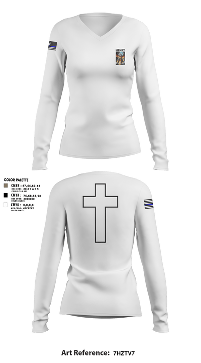 Henry 81806583 Women's Long Sleeve V-neck Shirt - 2