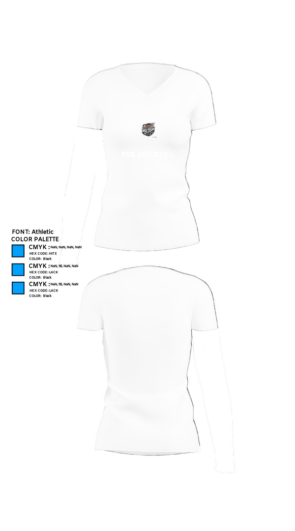 Women's Short Sleeve Vneck Shirt, Rush auto detail, , Teamtime, Team time, sublimation, custom sports apparel, team uniforms, spirit wear, spiritwear, sports uniforms, custom shirts, team store, custom team store, fundraiser sports, apparel fundraiser
