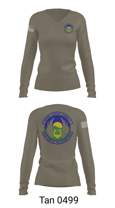 USAF Band of the Golden West 2568323 Women's Long Sleeve V-neck Shirt - 39