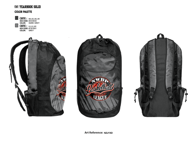 Gear Bag, North West Bergen Passaic Basketball League, Men's Basketball, Teamtime, Team time, sublimation, custom sports apparel, team uniforms, spirit wear, spiritwear, sports uniforms, custom shirts, team store, custom team store, fundraiser sports, apparel fundraiser