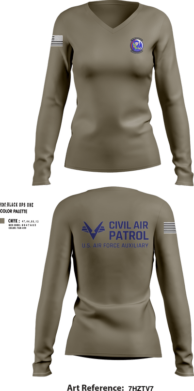 VFW Post 8191 1921777 Women's Long Sleeve V-neck Shirt - 5