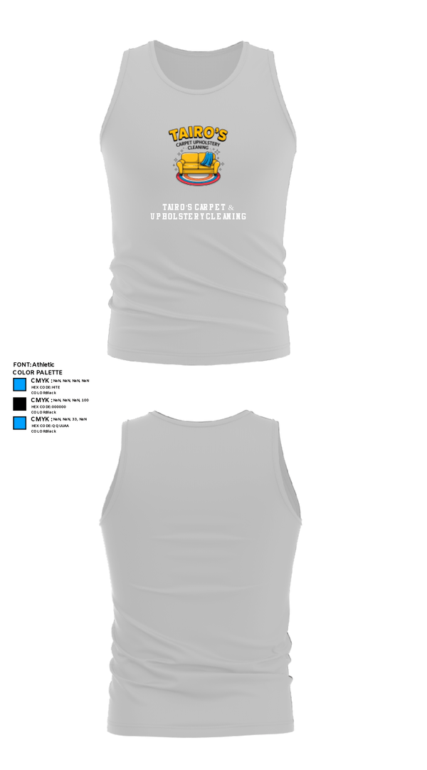 Tank Top, Tairo’s Carpet & Upholstery Cleaning, , Teamtime, Team time, sublimation, custom sports apparel, team uniforms, spirit wear, spiritwear, sports uniforms, custom shirts, team store, custom team store, fundraiser sports, apparel fundraiser