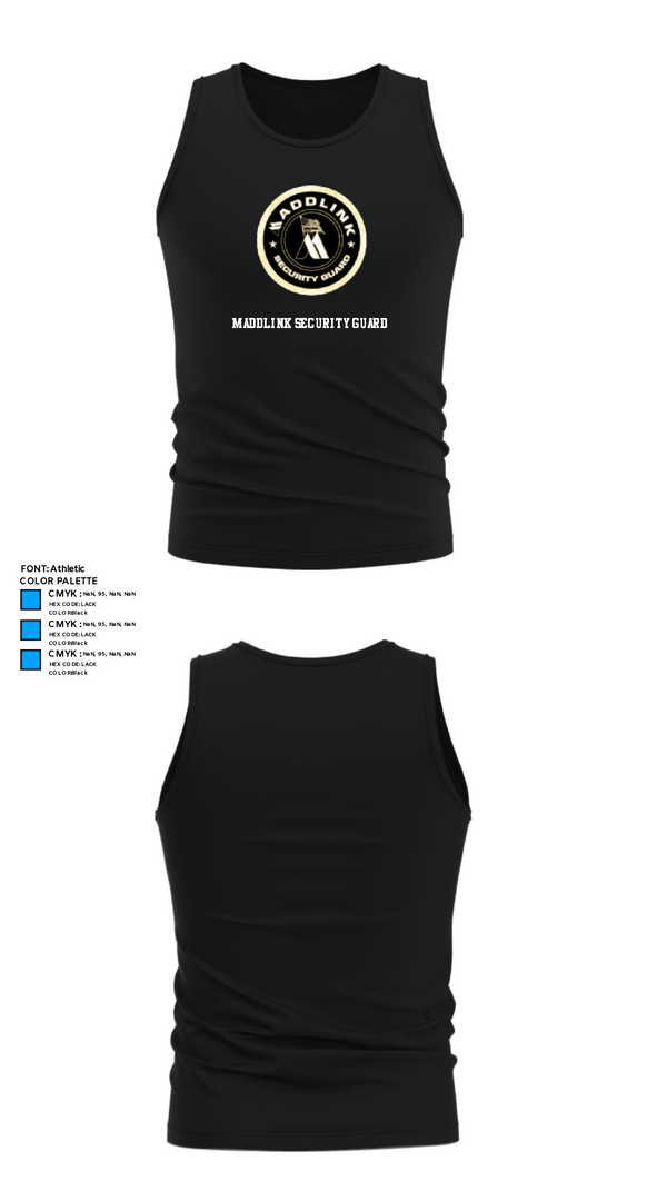 Tank Top, Maddlink Security Guard, , Teamtime, Team time, sublimation, custom sports apparel, team uniforms, spirit wear, spiritwear, sports uniforms, custom shirts, team store, custom team store, fundraiser sports, apparel fundraiser
