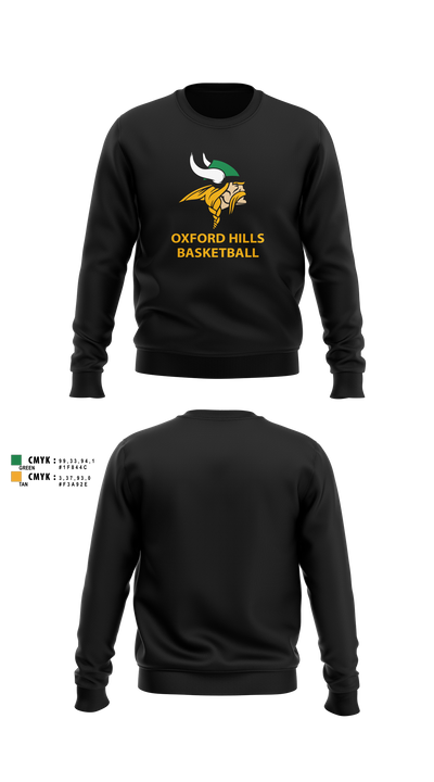 Oxford Hills Comprehensive High School Basketball 93923098 Crew Neck Sweatshirt - 1