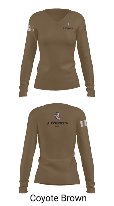 J WALKERS 3500773 Women's Long Sleeve V-neck Shirt -1 17