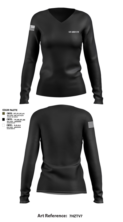 Guard Co 70309650 Women's Long Sleeve V-neck Shirt - 3