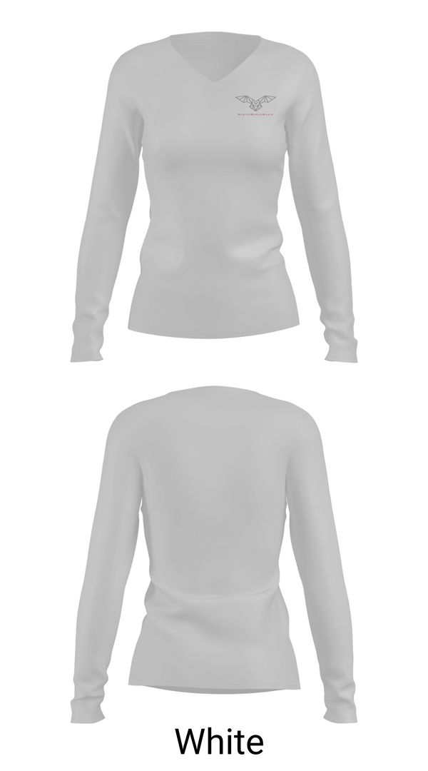 Womens Long Sleeve Vneck Shirt, MysticworldMuzik, , Teamtime, Team time, sublimation, custom sports apparel, team uniforms, spirit wear, spiritwear, sports uniforms, custom shirts, team store, custom team store, fundraiser sports, apparel fundraiser
