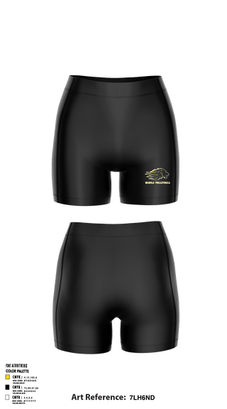 Women's Compression Shorts, Manila Middle School Volleyball, Women's Volleyball, Teamtime, Team time, sublimation, custom sports apparel, team uniforms, spirit wear, spiritwear, sports uniforms, custom shirts, team store, custom team store, fundraiser sports, apparel fundraiser