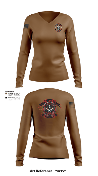 Womens Long Sleeve Vneck Shirt, Green Beret, Space Force, Teamtime, Team time, sublimation, custom sports apparel, team uniforms, spirit wear, spiritwear, sports uniforms, custom shirts, team store, custom team store, fundraiser sports, apparel fundraiser