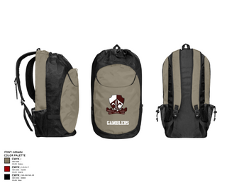 Gear Bag, Gamblers, Army, Teamtime, Team time, sublimation, custom sports apparel, team uniforms, spirit wear, spiritwear, sports uniforms, custom shirts, team store, custom team store, fundraiser sports, apparel fundraiser